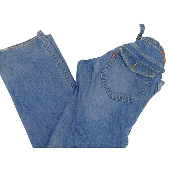 Levis Buckle Back Low Rise Boot Cut Retro Jeans Size 11 Flap Sun Set Button 731L - Picture 14 of 14